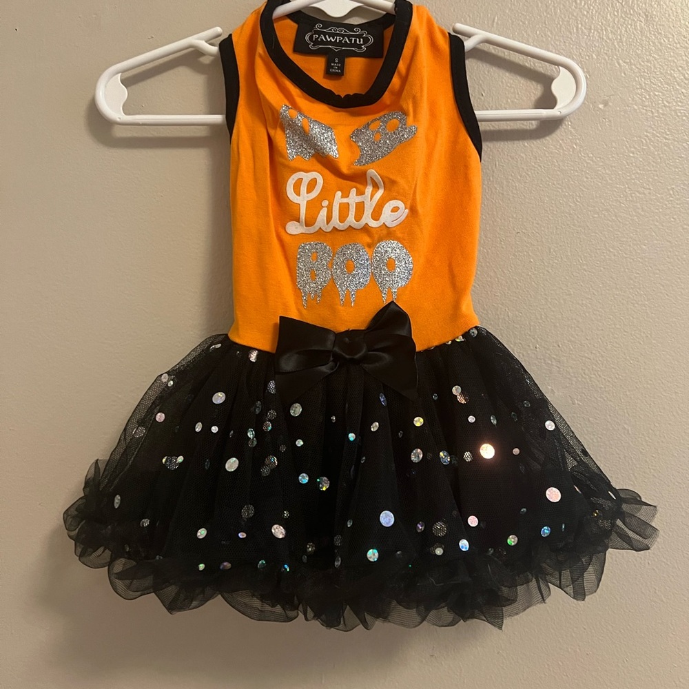 Orange & Black 'Little Boo' Dog Dress